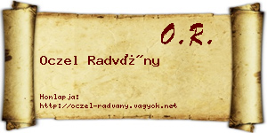Oczel Radvány névjegykártya